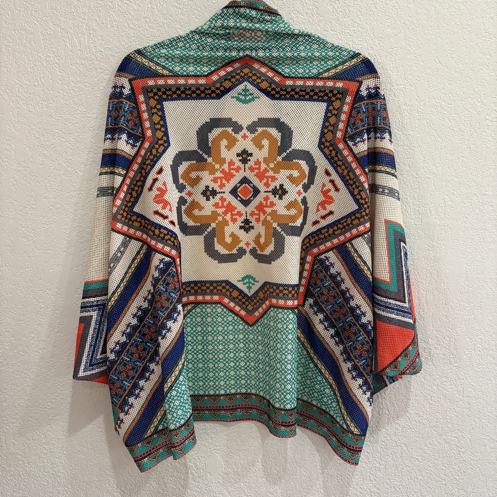Boho Tribal Print Kimono – Open‎ Front Lightweight Layer